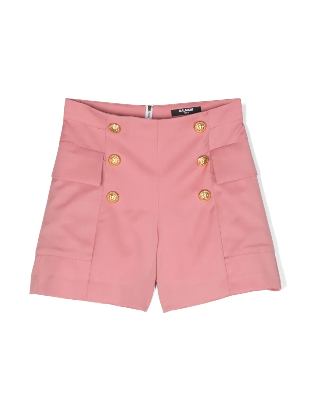 

Шорты с молнией и пуговицами Balmain Kids, розовый