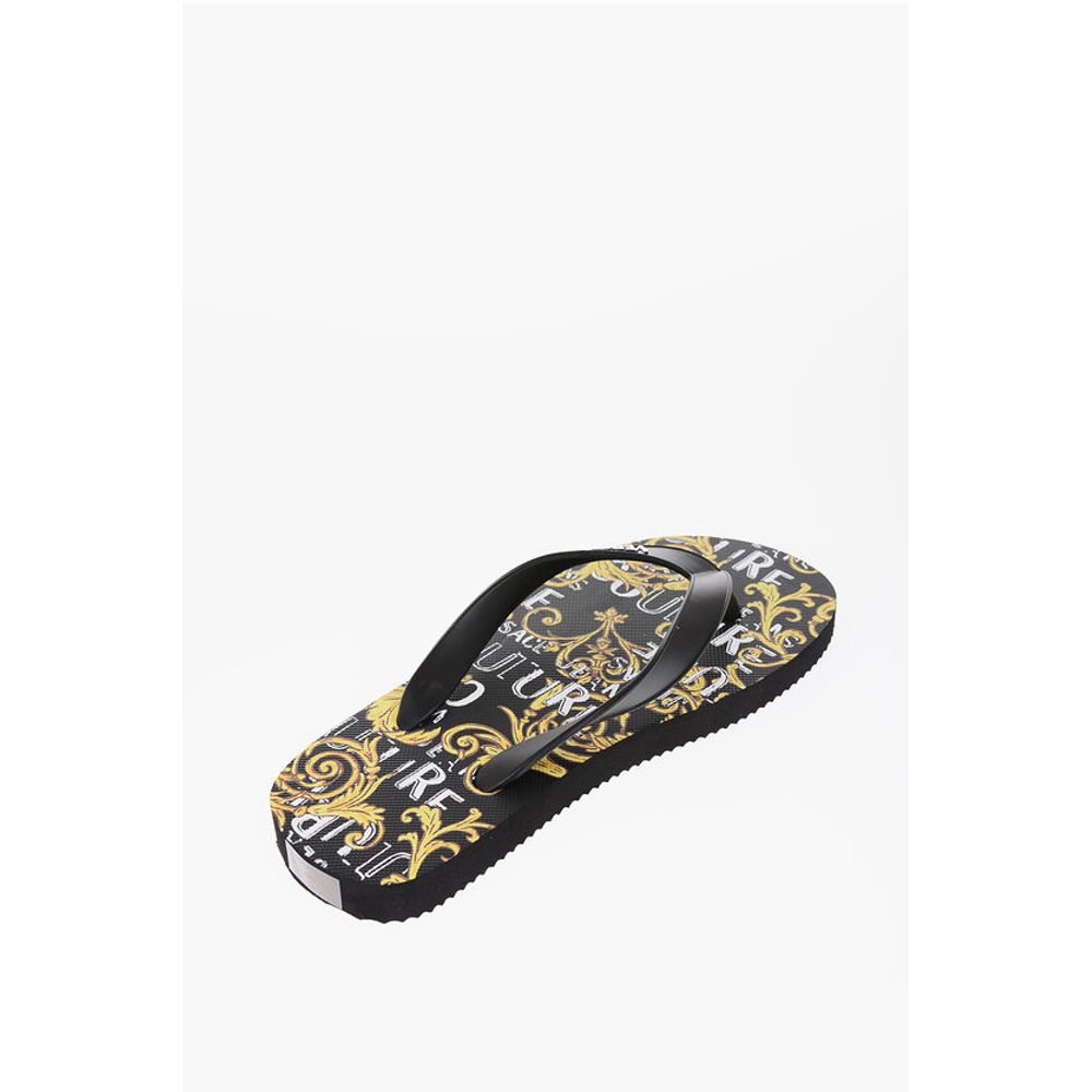 Резиновые шлепанцы JEANS COUTURE с принтом в стиле барокко Versace, Yellow — фото 2