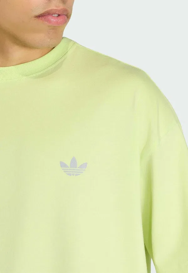 Футболка свободного кроя Adidas Originals Trefoil essentials spacer loose tee basic t-shirt, полузамороженный лимон — фото 3