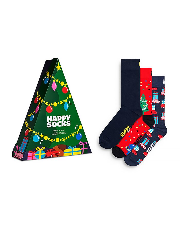 

Праздничные носки в подарок, набор из 3 пар Happy Socks, мультиколор