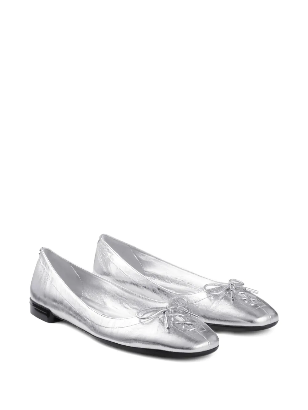 Балетки Scarlett со шнуровкой и бантом JIMMY CHOO, серебряный — фото 2