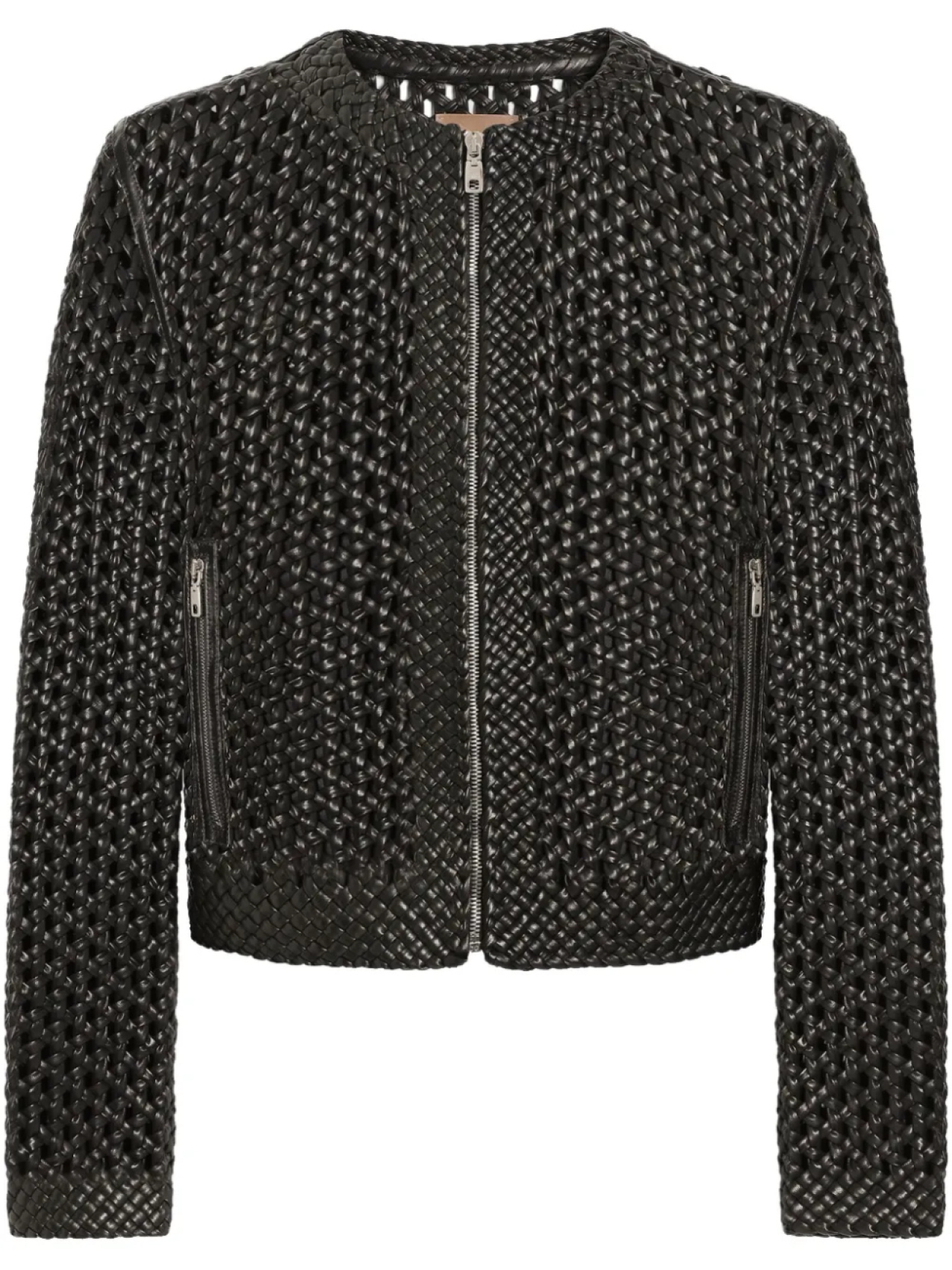 

Куртка Dolce & Gabbana из плетеной кожи наппа, черный