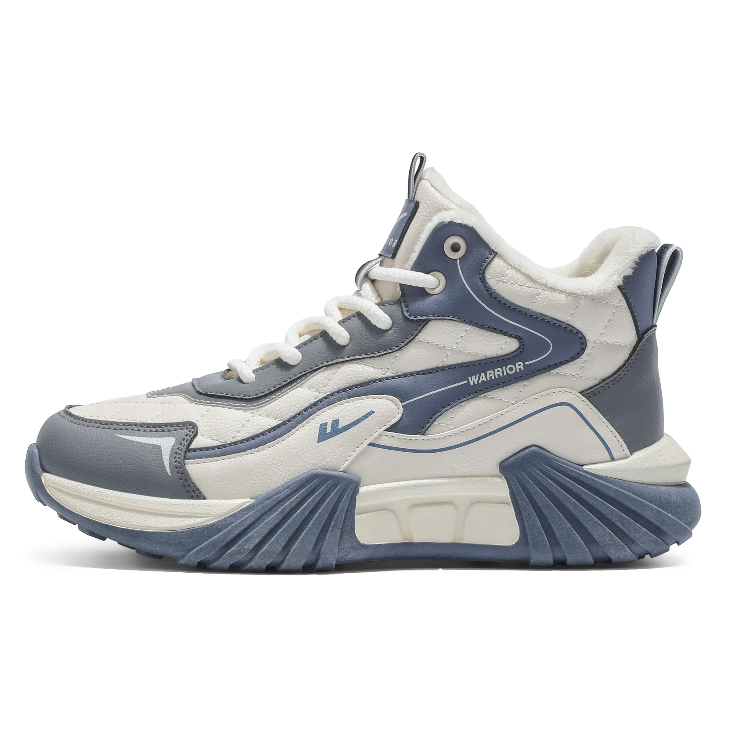 Термические кроссовки Mid top Casual для мужчин с увеличенной высотой WARRIOR, черный/бежевый/оранжевый — фото 3
