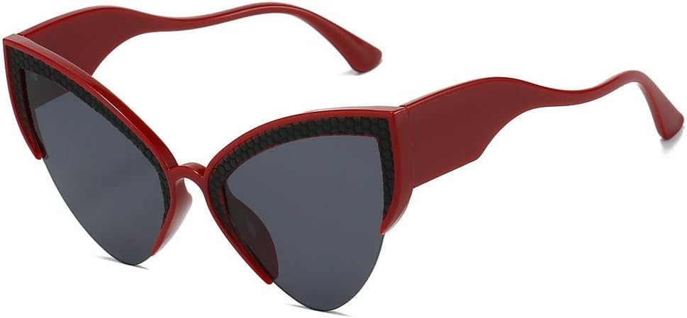 

Солнцезащитные очки, модные уличные очки, персонализированные тренды, ретро-солнцезащитные очки «кошачий глаз», солнцезащитные очки для пляжа с защитой от УФ-излучения TKKTLLT, Red Black Grey