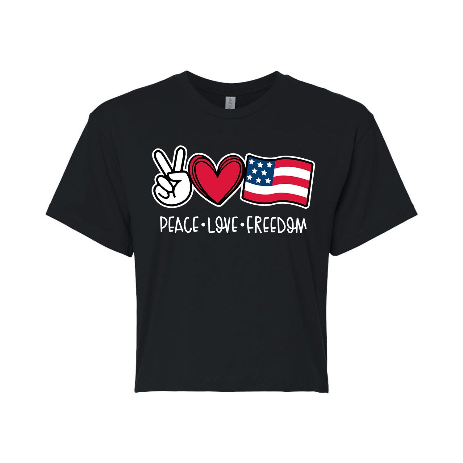 

Укороченная футболка для юниоров «Peace Love Freedom» Licensed Character