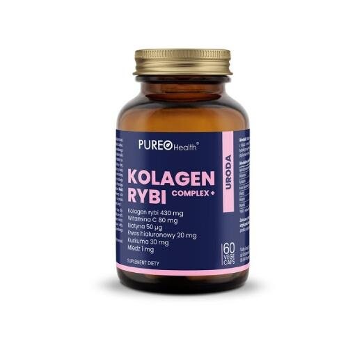

Pureo, Health, Комплекс рыбного коллагена+, 60 капсул.