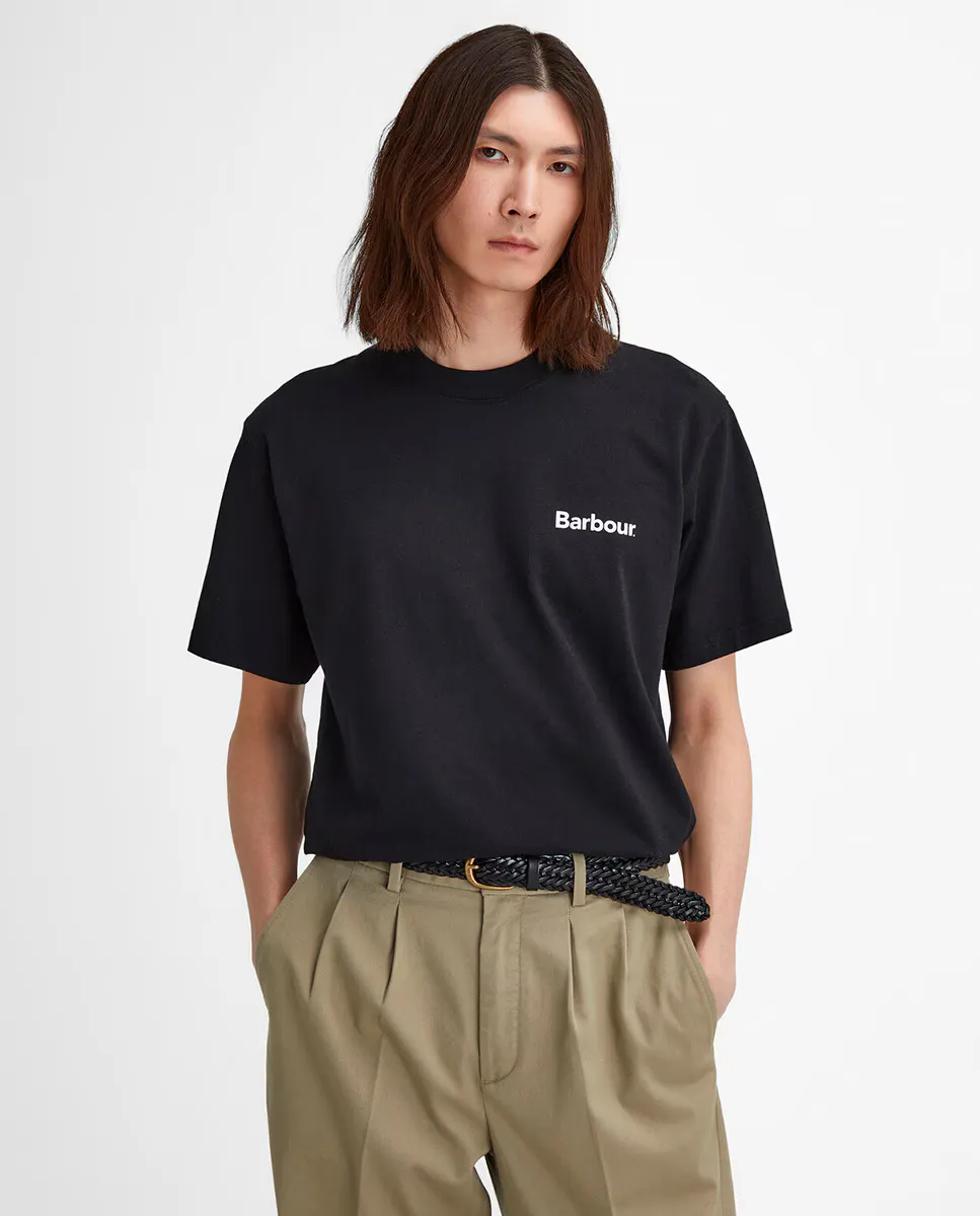 

Мужская футболка с короткими рукавами и круглым вырезом Barbour, черный