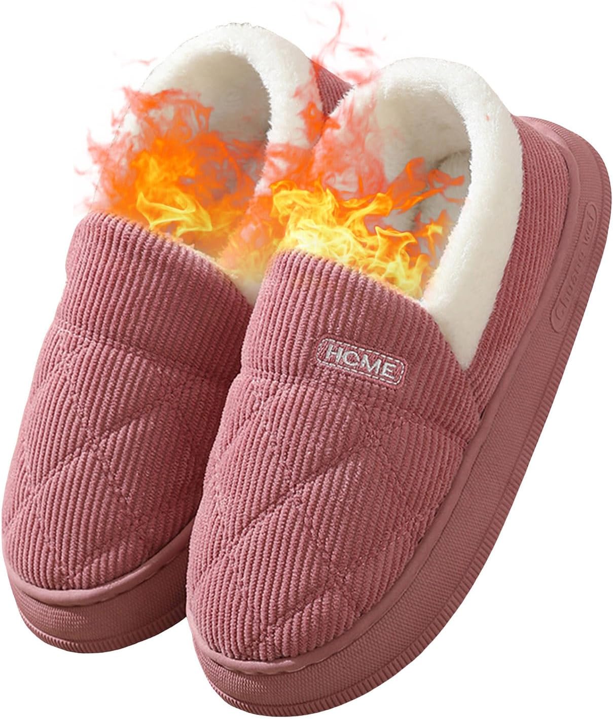 

Домашние тапочки для женщин и мужчин, с меховой подкладкой, уютные, теплые, плюшевые, мягкие, на память, для дома, спальни, для использования внутри и снаружи Generic, розовый