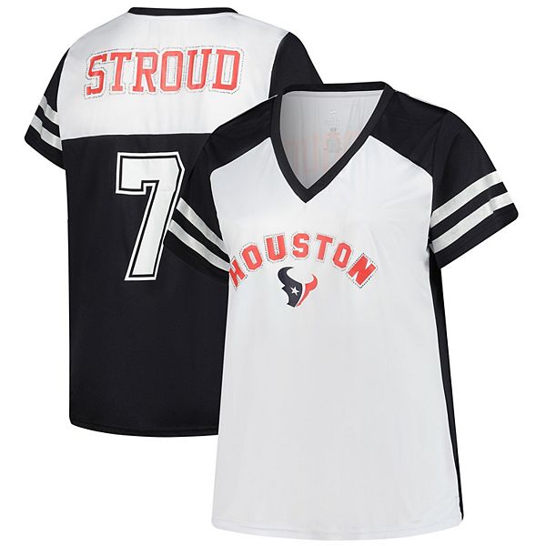 

Женская блестящая футболка с v-вырезом cj stroud white houston texans plus size Fanatics, Белый, Женская блестящая футболка с v-вырезом cj stroud white houston texans plus size Fanatics