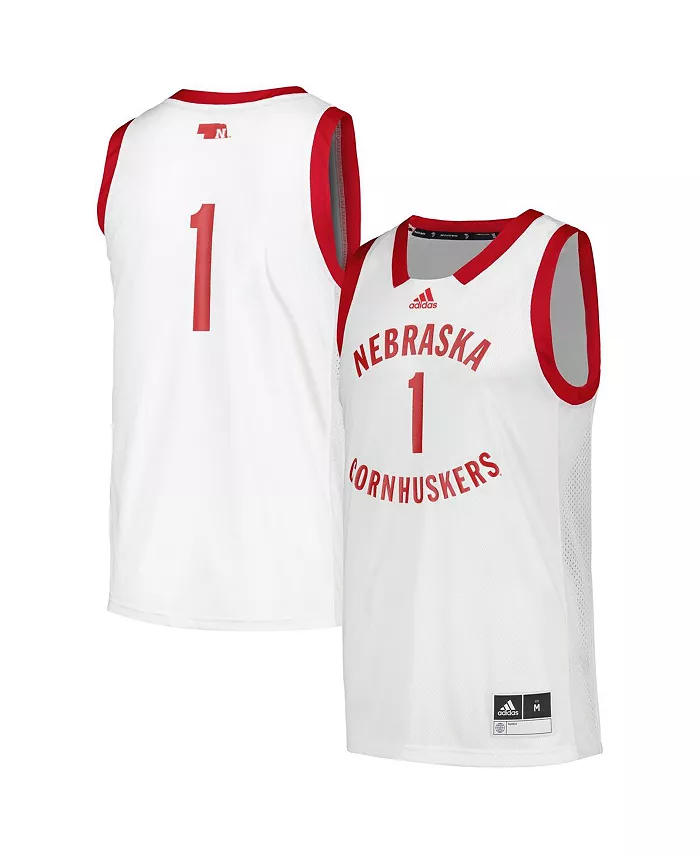 

Мужская баскетбольная майка Nebraska Huskers Team Swingman #1 adidas, белый
