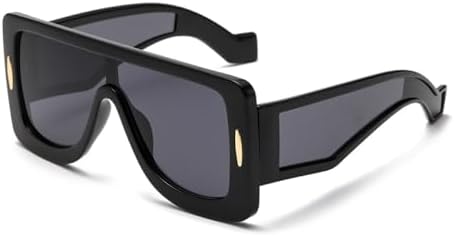 

Солнцезащитные очки в крупной квадратной оправе с интегрированными цветными линзами, модель 2027 года, с технологией Technology Sense, для активного отдыха, женские MTZJH, Black Black