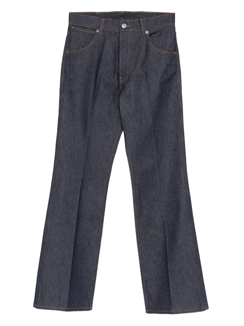 

Отделанный строчкой шерстяной деним Husbands, синий