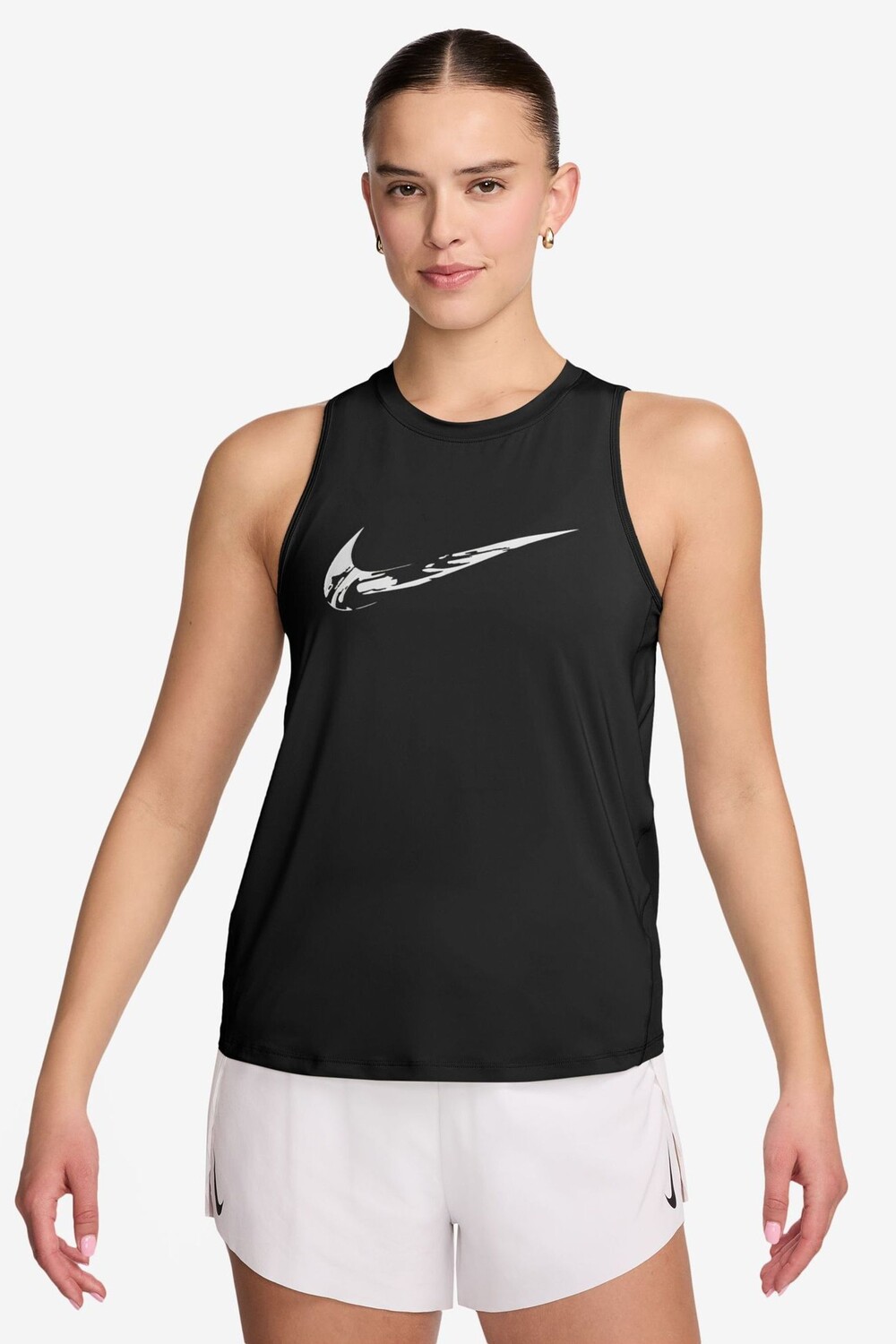 

Майка для бега с принтом dri fit и одним логотипом Nike, черный