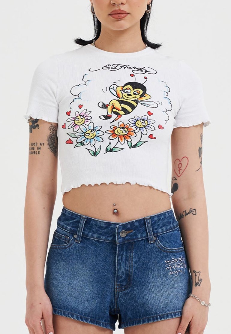 

Футболка с принтом BEE LETTUCE Ed Hardy, белый