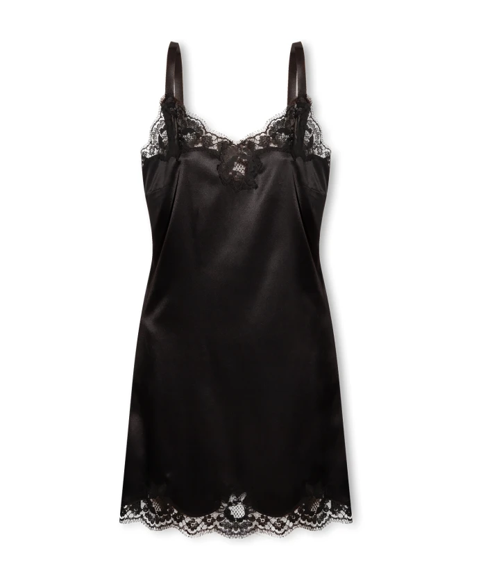 

Шелковая ночная рубашка Dolce & Gabbana, черный