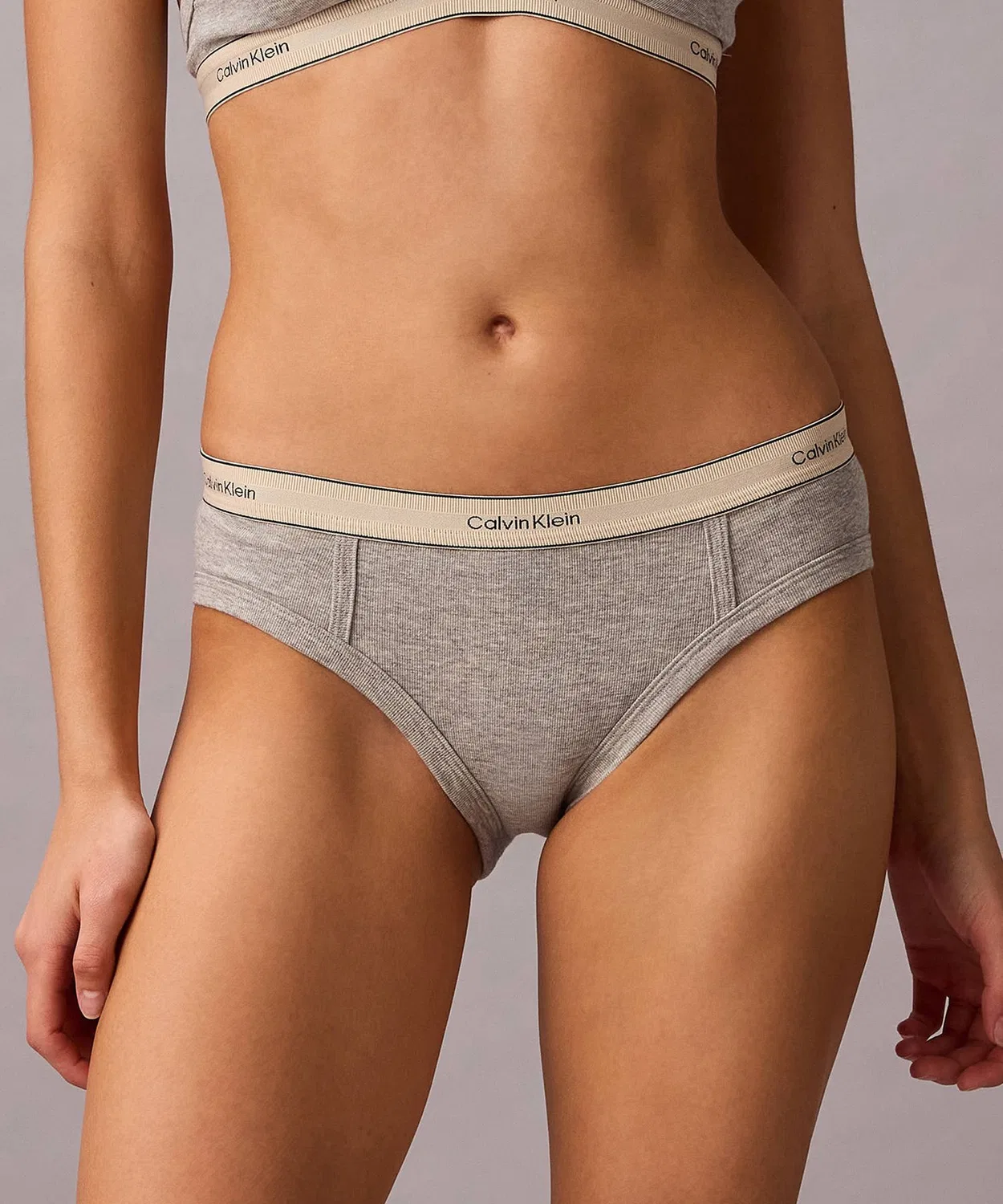 Бикини трусы Calvin Klein, хлопок, серый