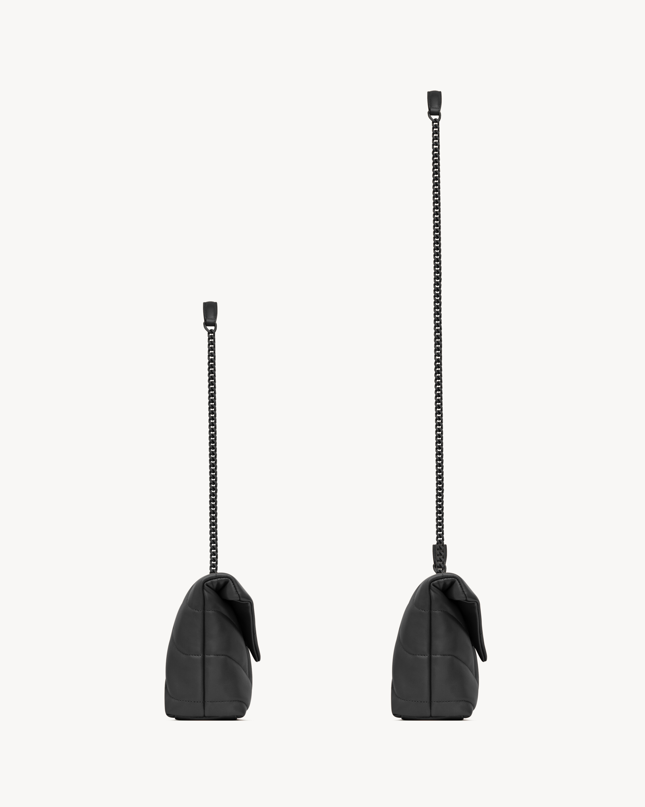 Иконическая сумка Loulou Puffer в мини-версии Saint Laurent, черный — фото 4