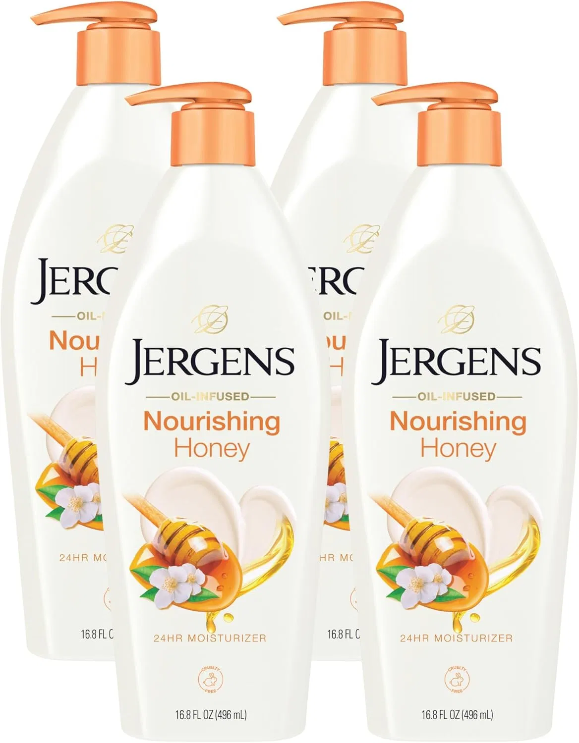 Лосьон для тела и рук увлажняющий Jergens Nourishing Honey, 4 x 16.8 унций