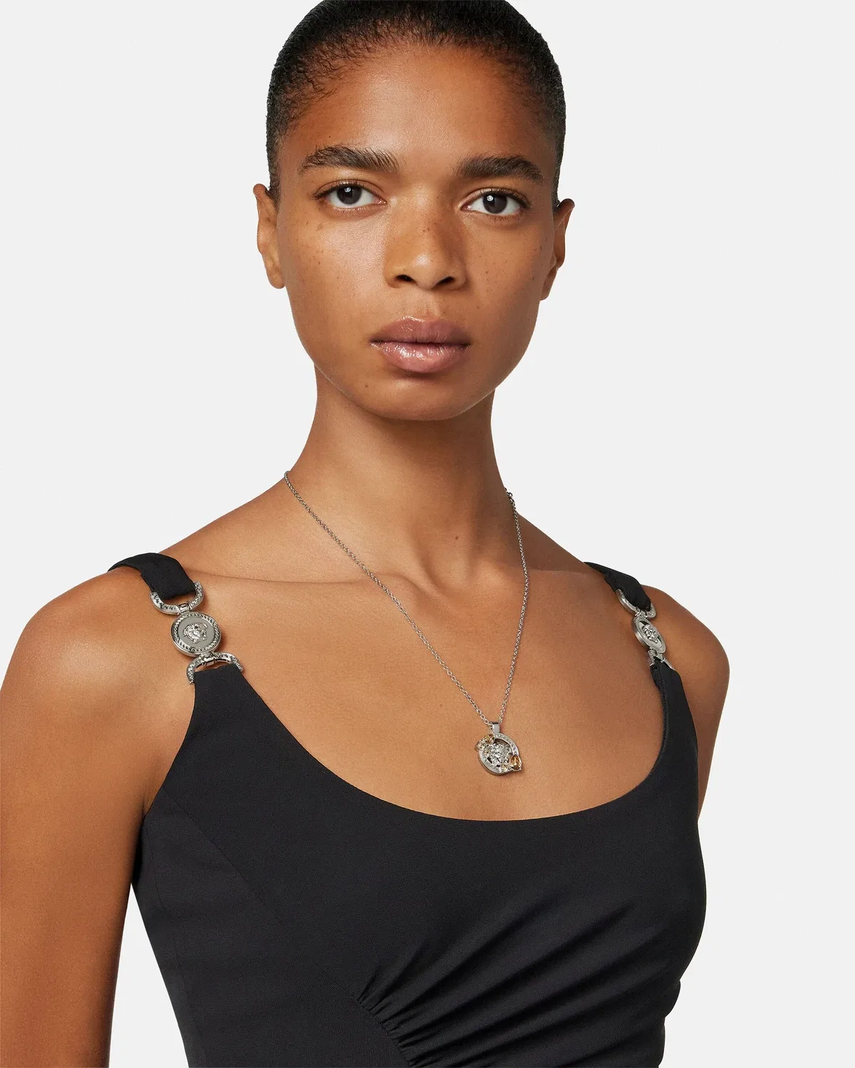 Кристальное ожерелье Medusa '95 VERSACE, серебряный — фото 3