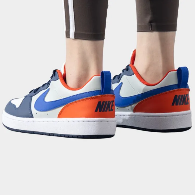Nike Кроссовки для скейтбординга Court Borough дышащие низкие детские бело-синие унисекс — фото 4