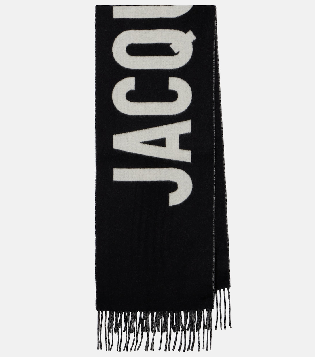 

Шарф из чистой шерсти с жаккардовым логотипом Jacquemus, черный