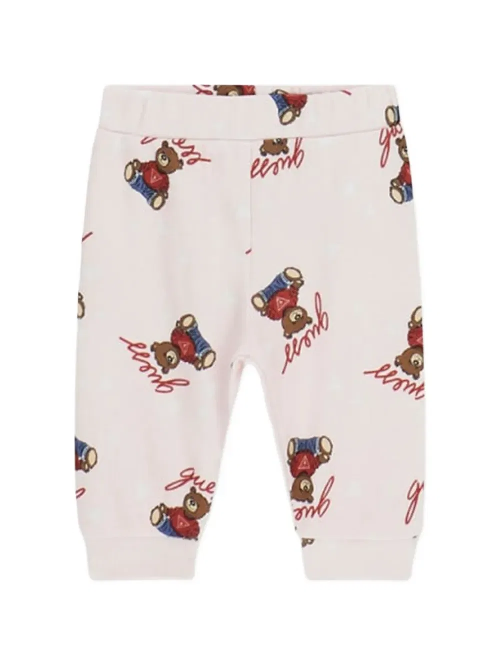 Комплект детского комбинезона с изображением медведя Guess Kids, розовый — фото 4