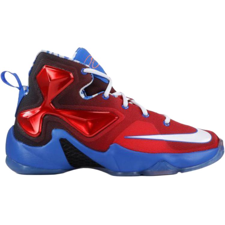 Nike Lebron 13 slip resistant abrasion resistant высокие детские баскетбольные кроссовки red для подростков — фото 3