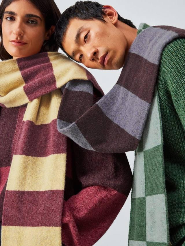 

Полосатый шарф из переработанной шерсти Closed Loop Initiative John Lewis, Fig/Purple