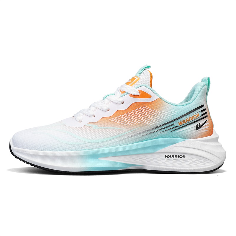 

Легкие, амортизирующие, низкие кроссовки для бега для мужчин WARRIOR, White Green Orange