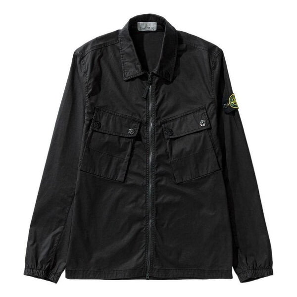 

Куртка compass patch zip up shirt 'black' Stone Island, черный