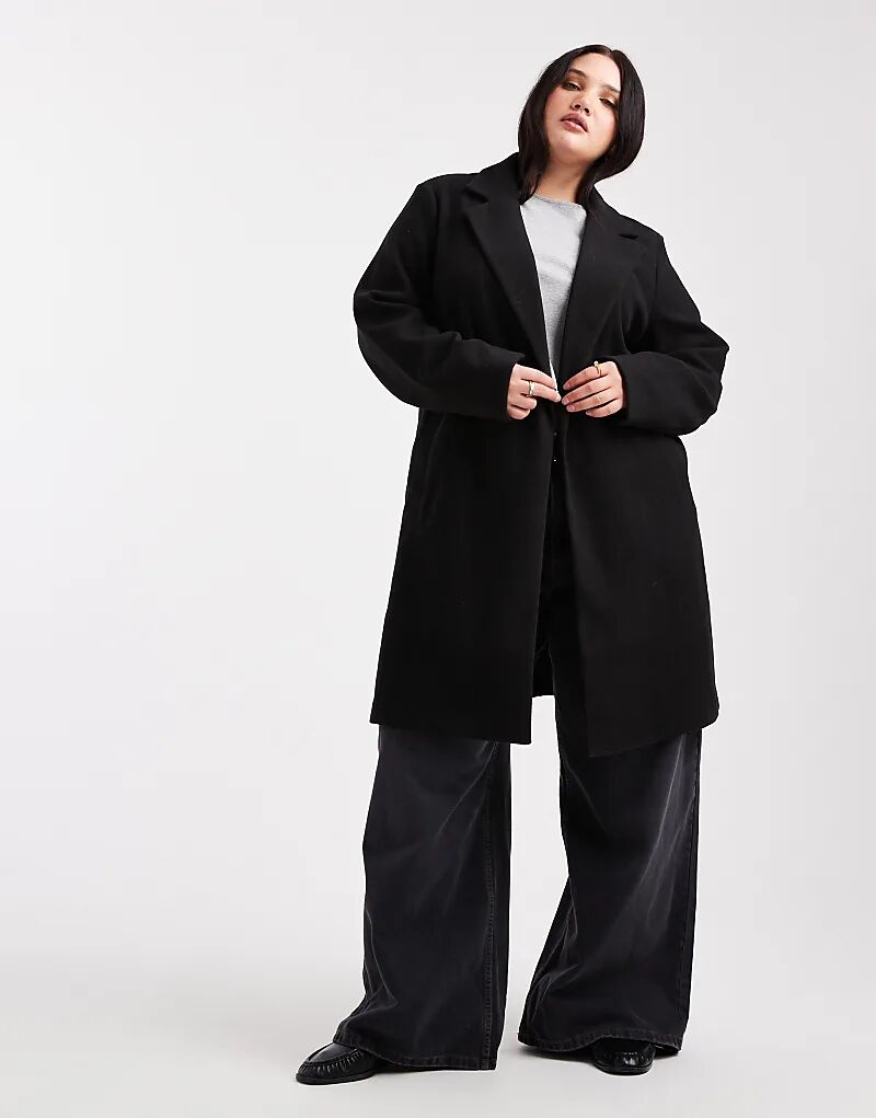 

Пальто New Look Curve без подкладки черного цвета