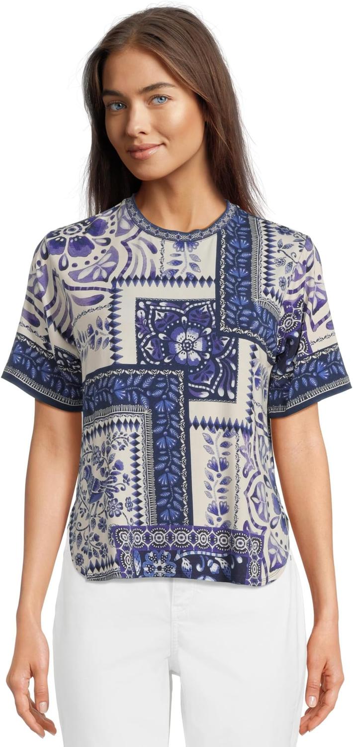 

Футболка Johnny Was The Janie Favorite Oversized Cropped Tee- Starling, Starling