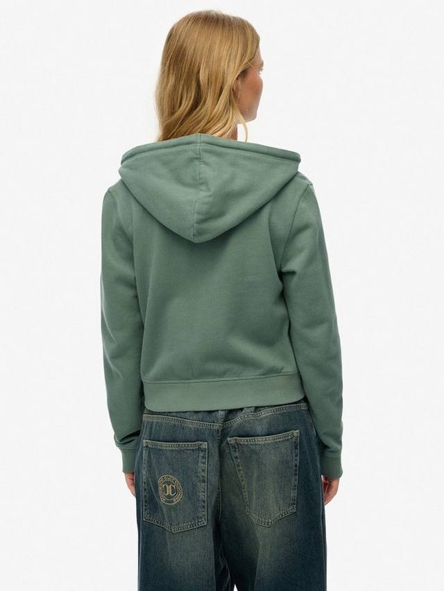 Athletic Essentials тонированная укороченная худи с молнией Superdry, Laurel Khaki — фото 2