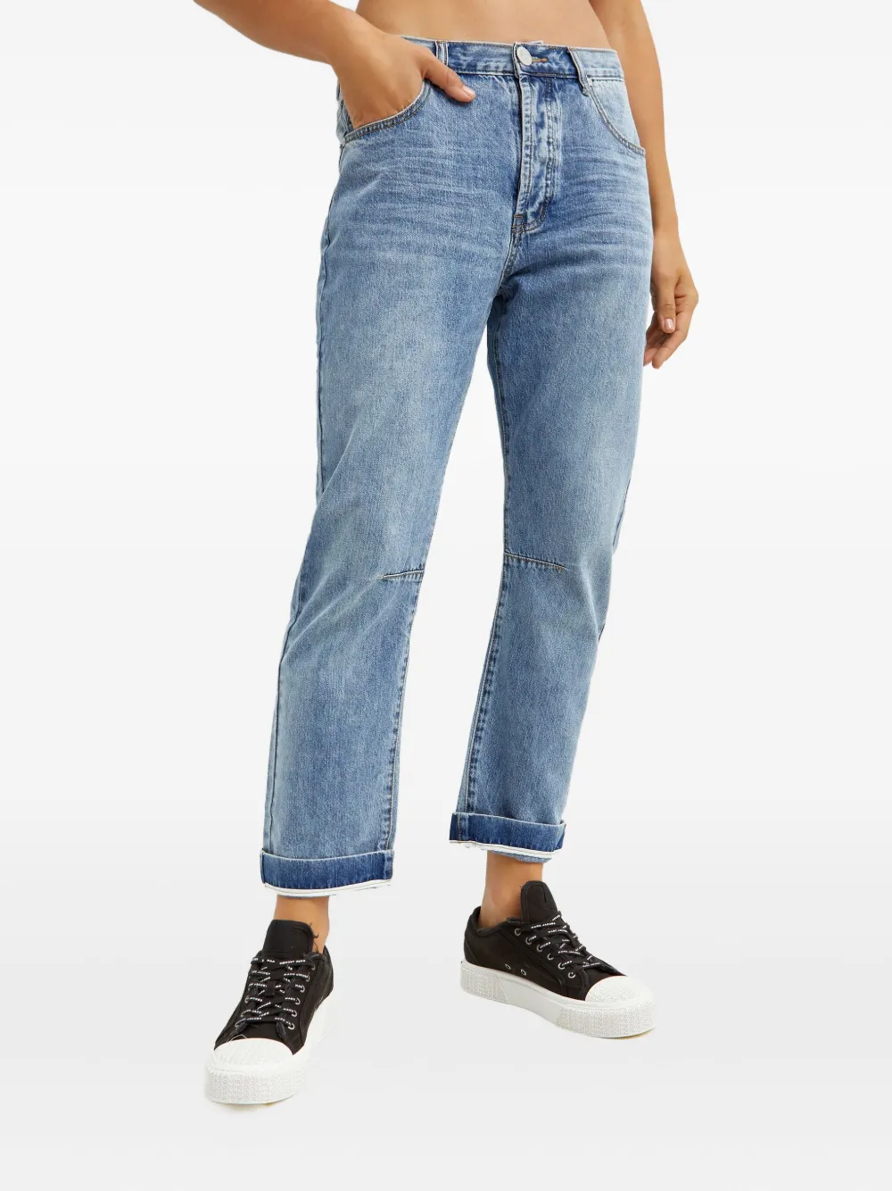 

Джинсы с пятью карманами и подворотами One Teaspoon, синий