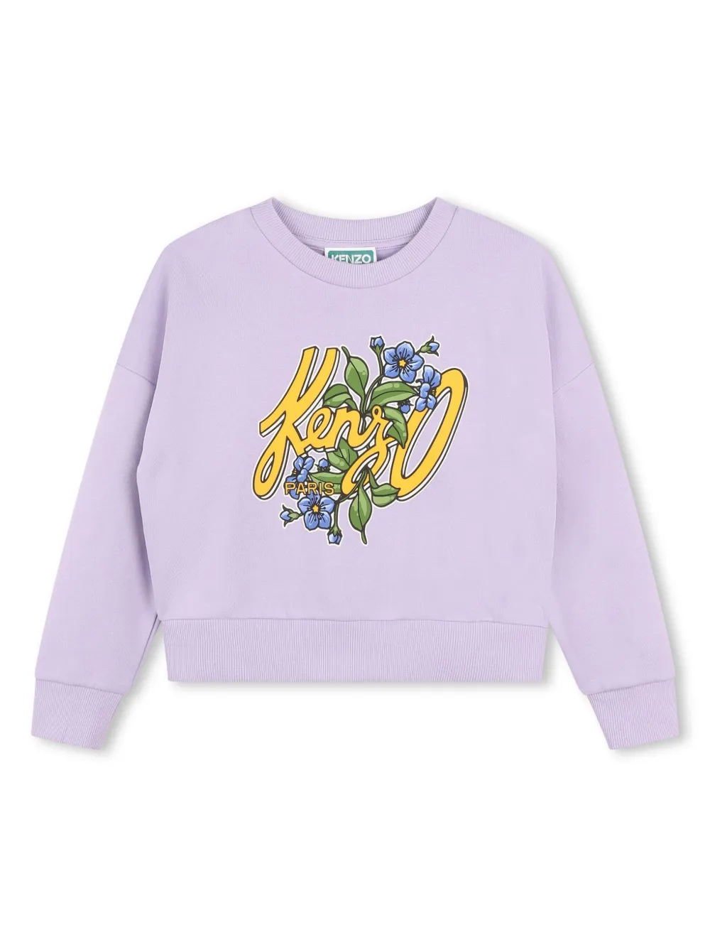 

Толстовка с приспущенными плечами и логотипом Kenzo Kids, фиолетовый