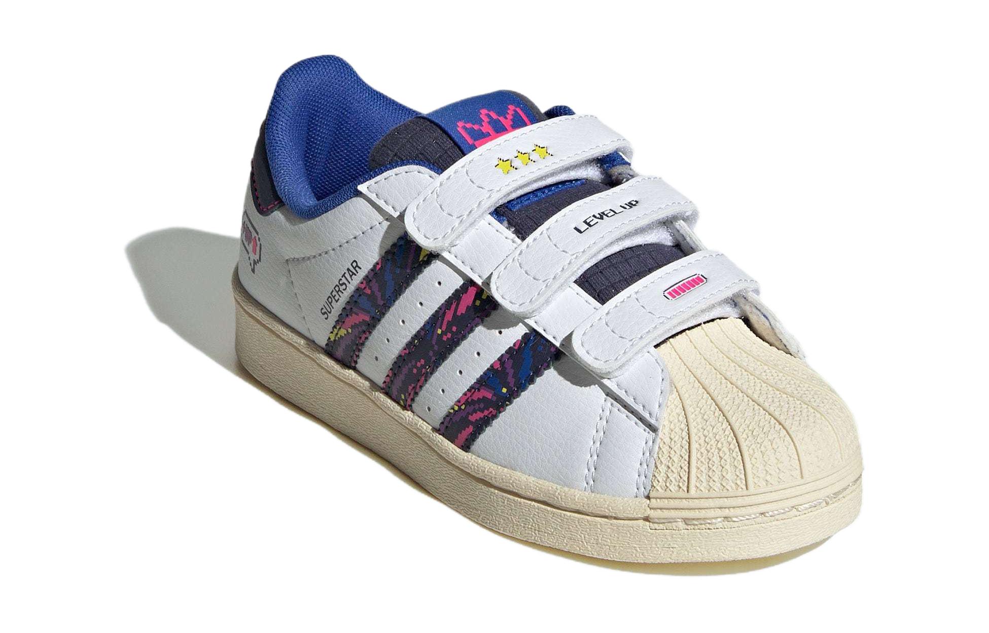 Низкие детские скейтерские кроссовки с удобной застёжкой бело-синие Adidas Originals — фото 3