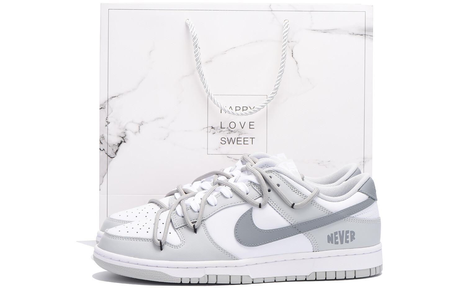 

Кроссовки Nike Dunk Skateboarding Shoes Men Low-top White/gray, светло-серый