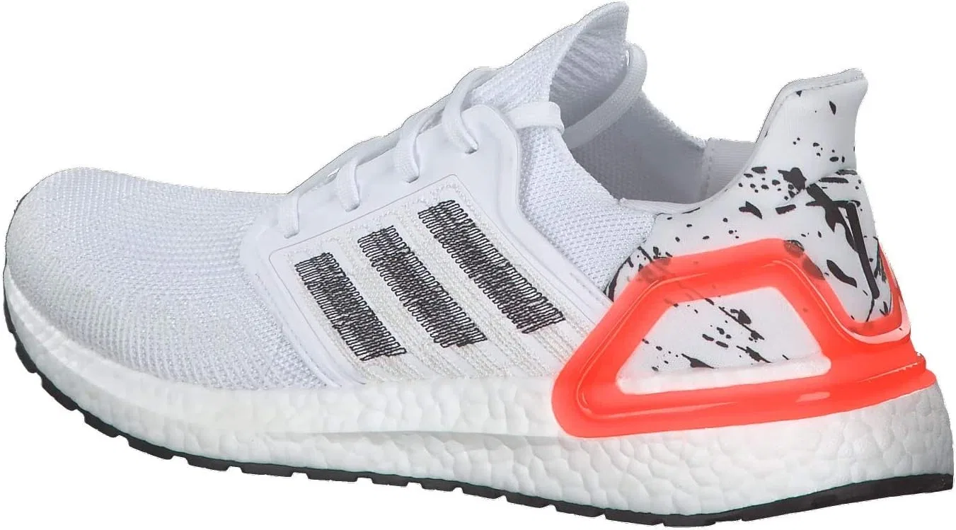 Мужские беговые кроссовки Adidas Ultraboost 20, Ftwr White Core Black Signal Coral — фото 3