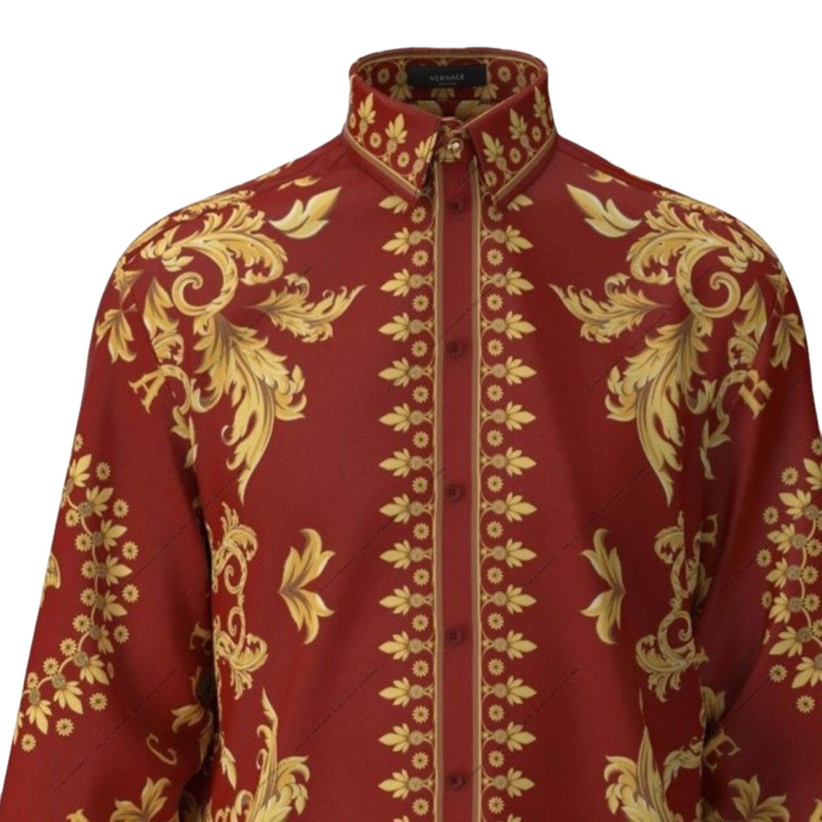VERSACE Рубашка мужская с красным лацканом, Moderate Others — фото 3