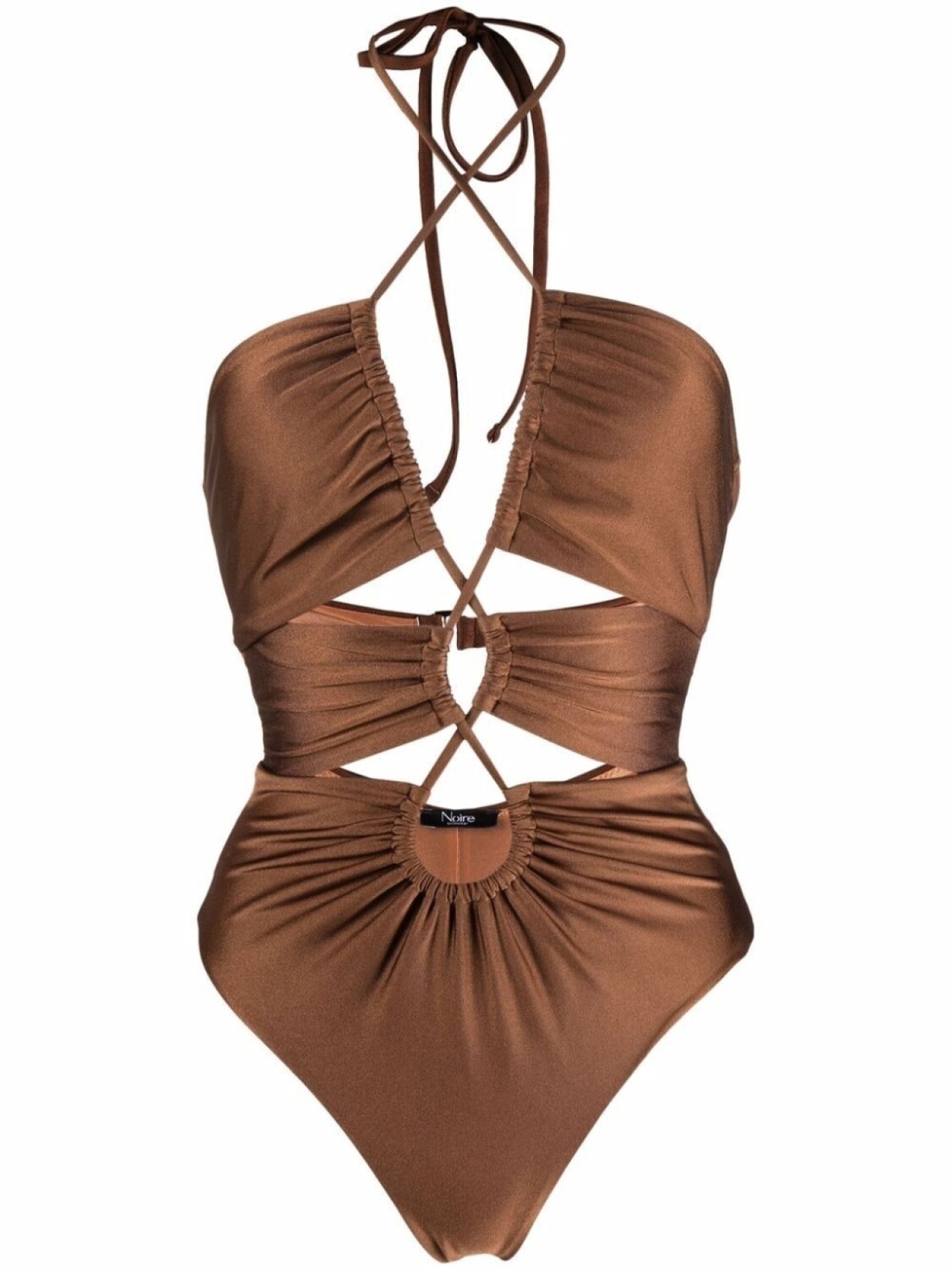 

Noire Swimwear купальник со сборками, коричневый
