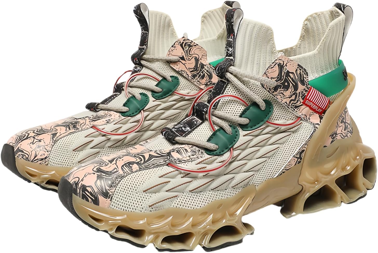 

Высокие кроссовки для мужчин, модные беговые с амортизатором, противоскользящие, для улицы, для тренировок и баскетбола Warktmy, A-almond