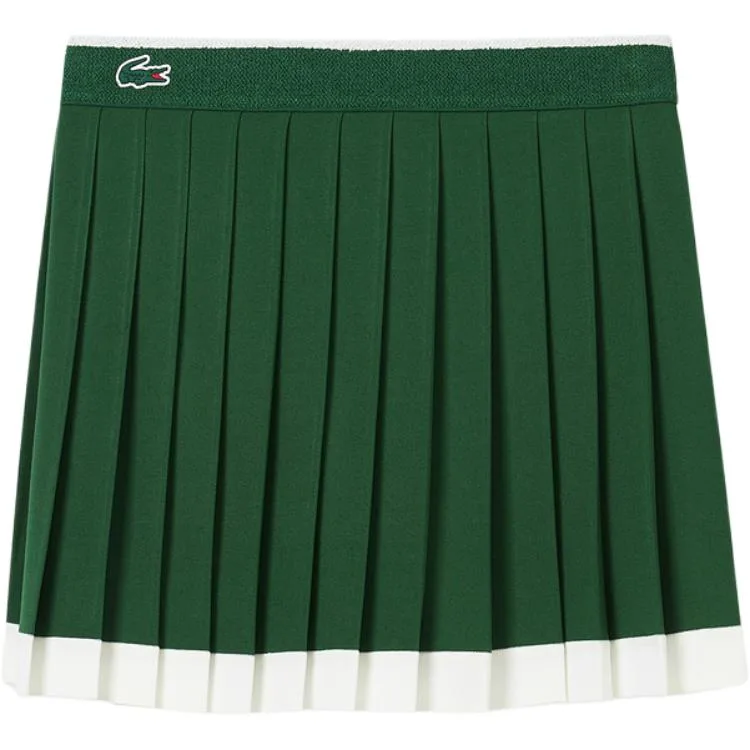 Юбка-мини плиссе LACOSTE с логотипом, HII/Dark Green/White Multicolor