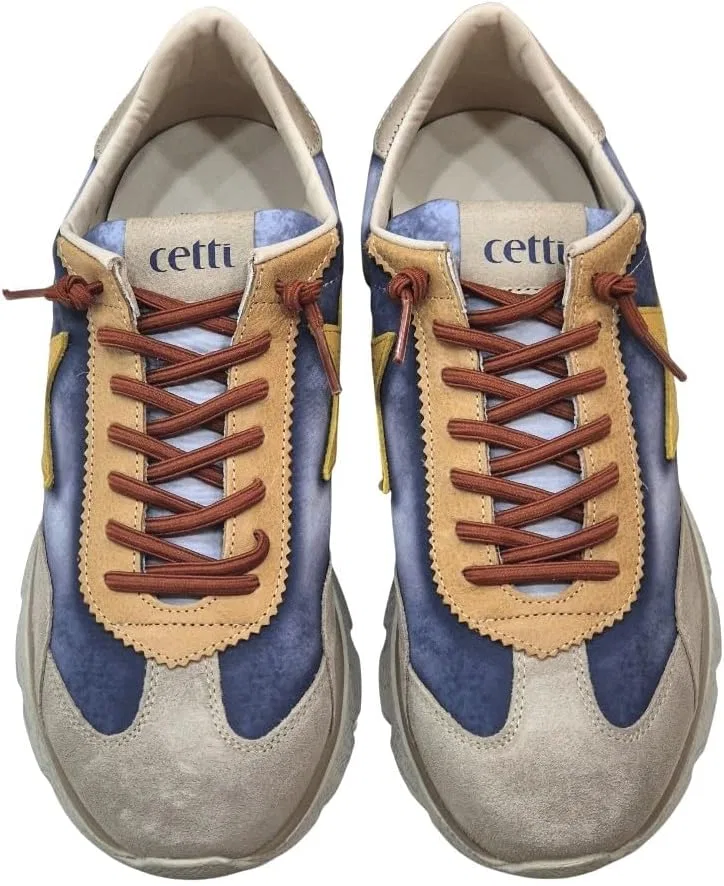 Повседневные кроссовки Ceti из кожи с эластичным шнурком, декорированной подошвой и съемной стелькой, в винтажном стиле. Для мужчин Cetti, Jeans Colour — фото 2