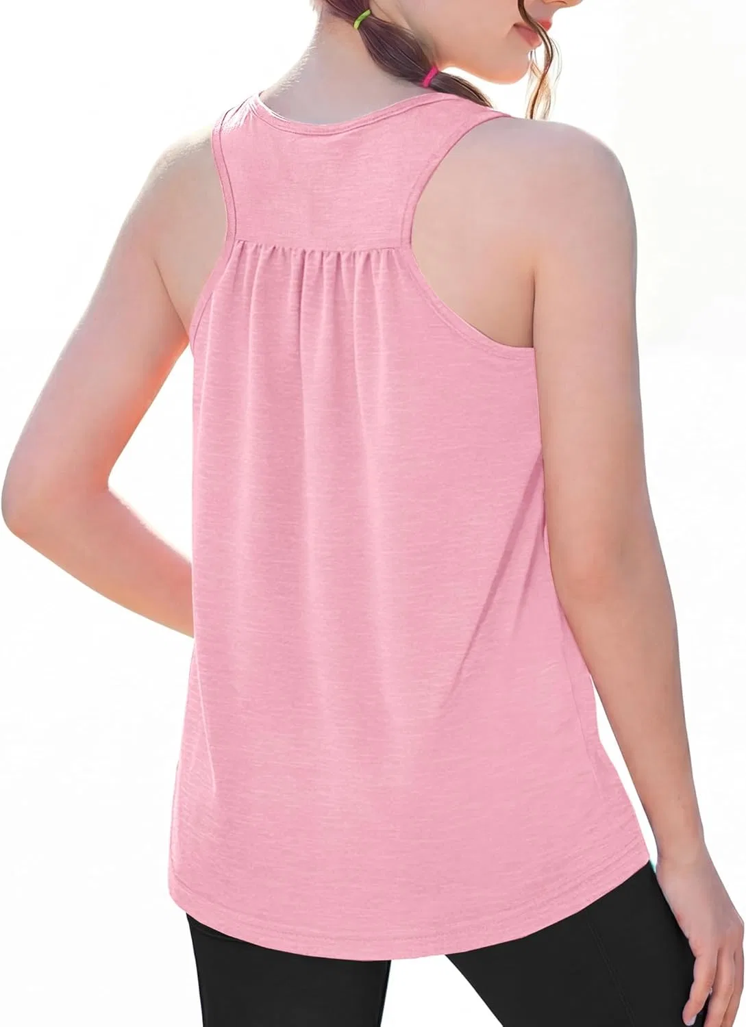 Детский топ для девочек Zaclotre, танцы, бег, йога, Light Pink