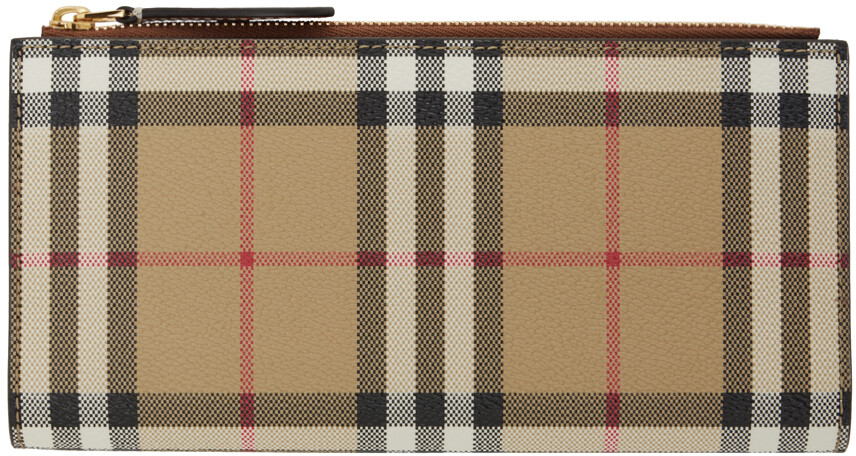 

Большой кошелек в клетку бежевого цвета Burberry