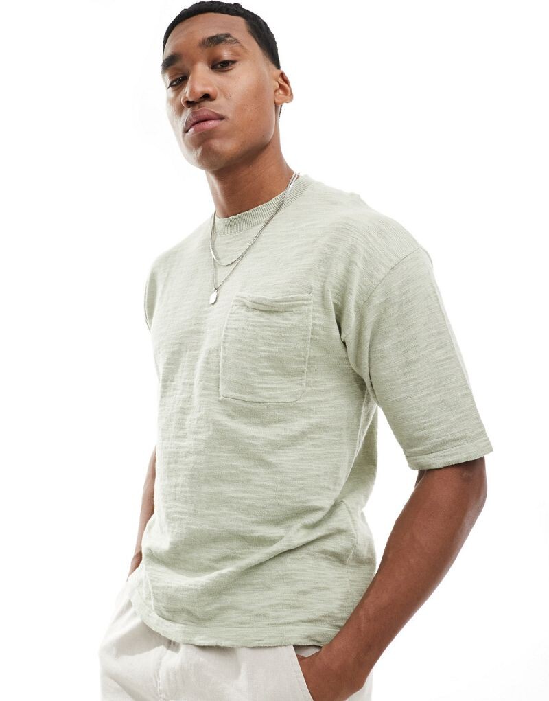 

Мятная трикотажная футболка оверсайз Jack & Jones