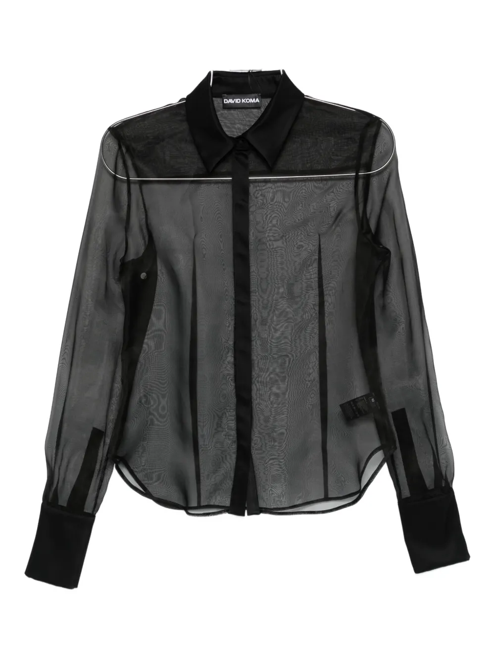 

Рубашка с панелями из полупрозрачной ткани David Koma, черный