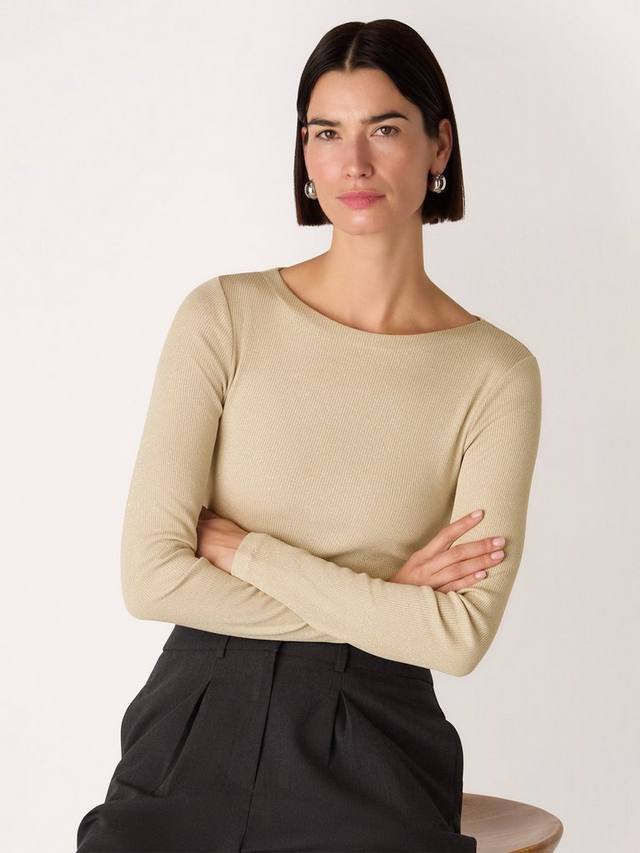 

Топ с блестящей отделкой из джерси Whistles, Silver