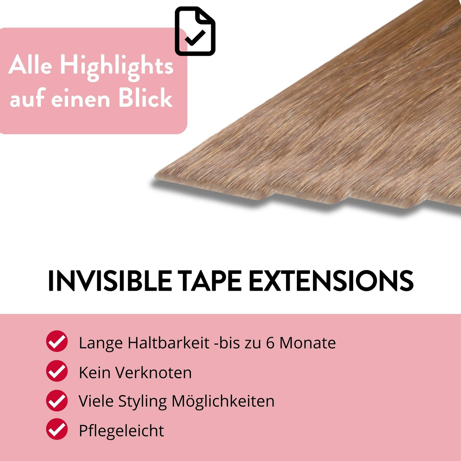 Накладные волосы invisible tape extensions premium echthaar #8/01 hellblond natur-asch Hair2Heart, 50cm, количество 10 шт. — фото 3