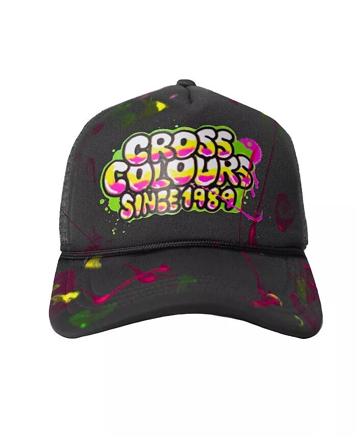 

Cross Colors с 1989 года. Кепка дальнобойщика с аэрографией и брызгами краски Cross Colours, черный